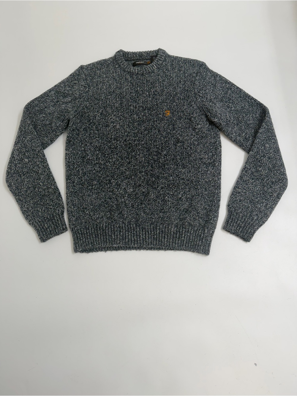 Farah Vintage‎ Marled Knit Crewneck Sweater Gray Wool Blend Men’s Size Small